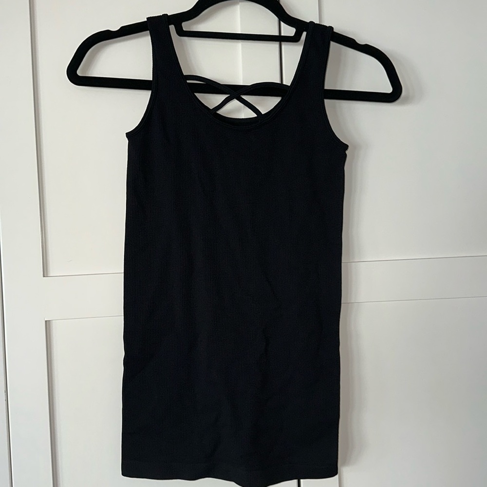 Black stretchy bodysuit type tank sz s aqua